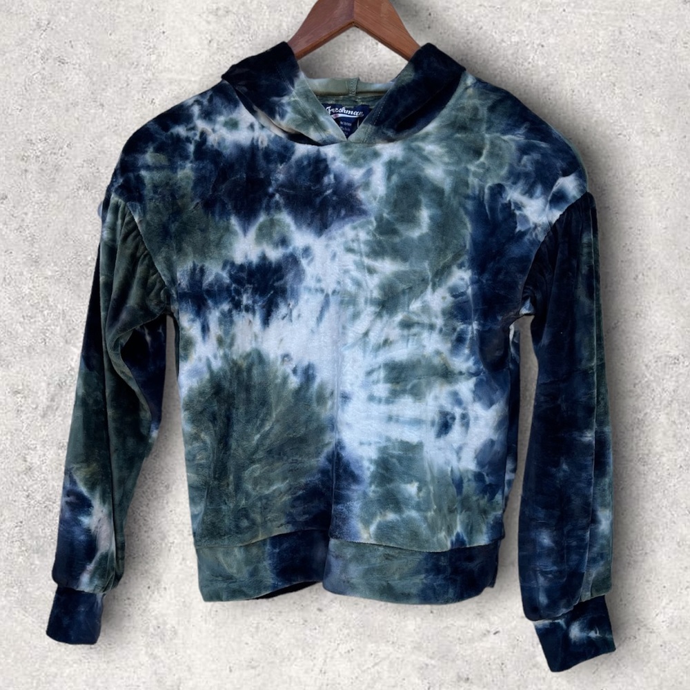 Freshman 1996 Pullover Hoodie Sweatshirt Long Sleeve, Green Navy | M (8/10)